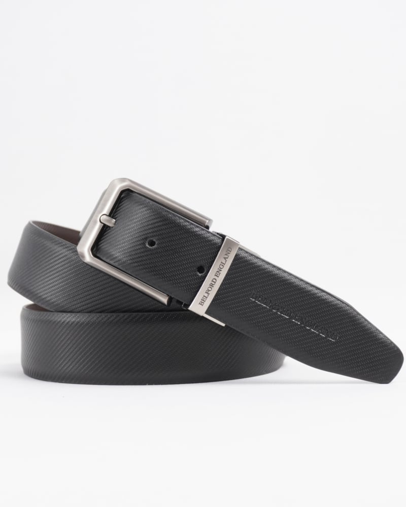 Lazio Men's Original Leather Belt  Reversible (Black & Brown)
