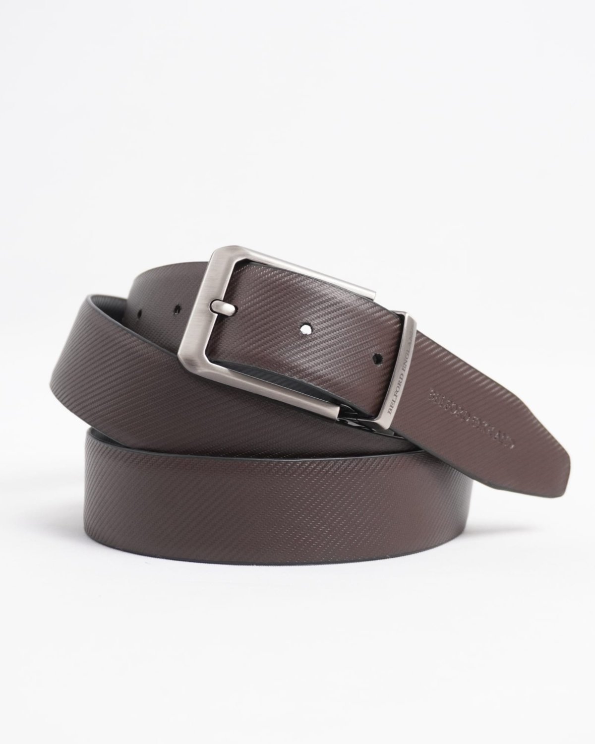Lazio Men's Original Leather Belt Reversible (Black & Brown)