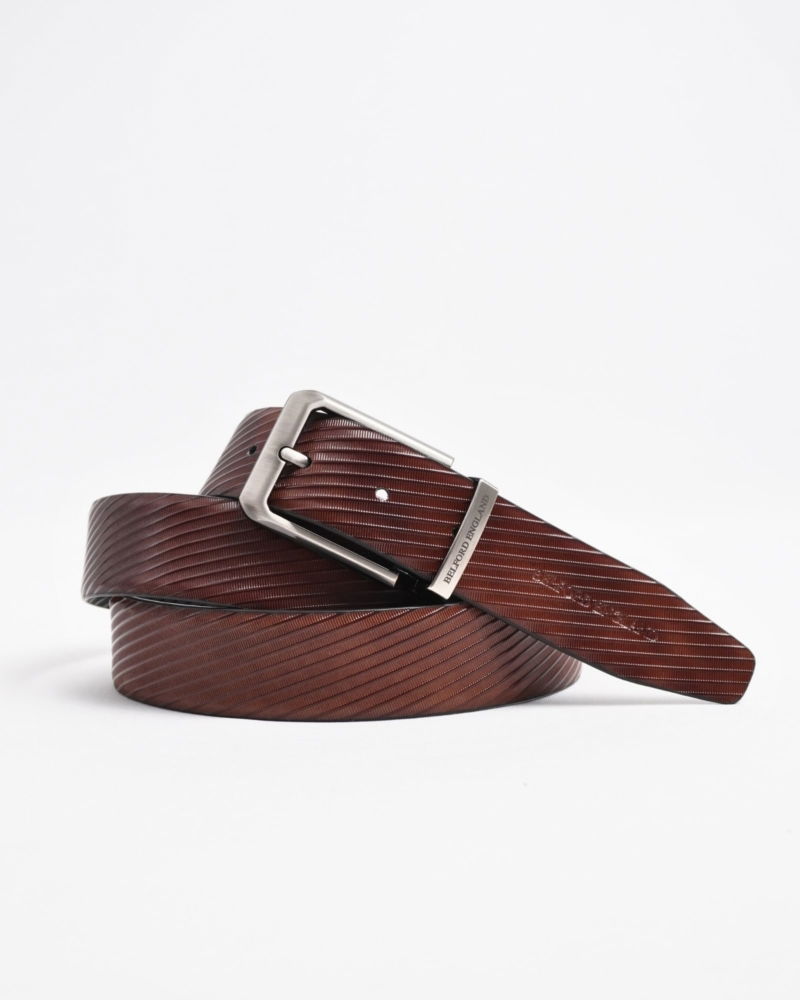 Luton Men's Original Leather Belt Reversible (Black & Brown)