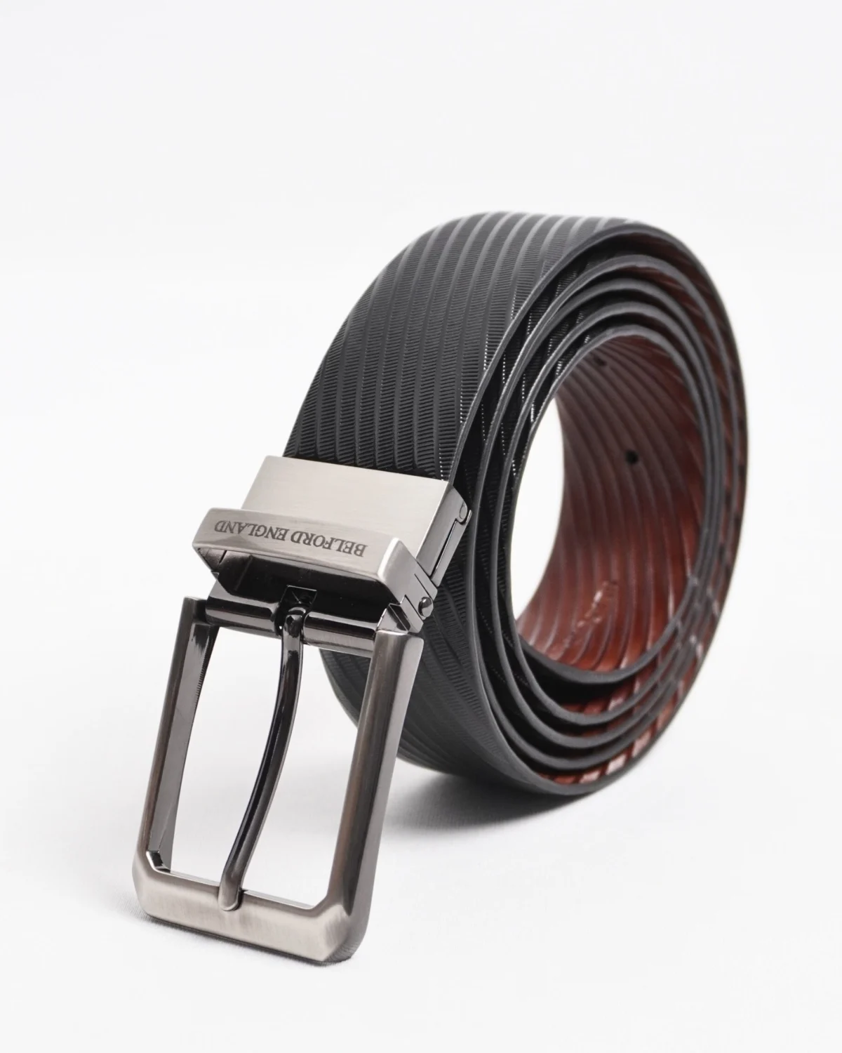 Luton Men's Original Leather Belt Reversible (Black & Brown) Luton Men's Original Leather Belt Reversible (Black & Brown)