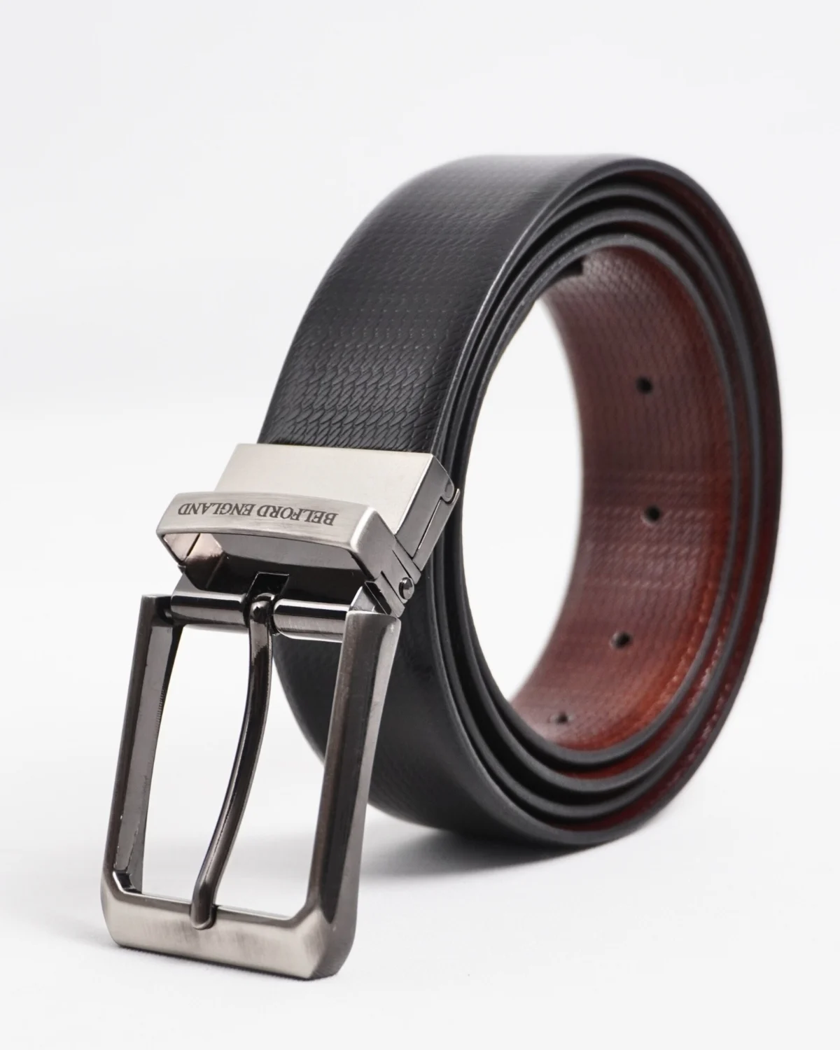 Milan Men's Original Leather Belt Reversible (Black & Brown) Milan Men's Original Leather Belt Reversible (Black & Brown)