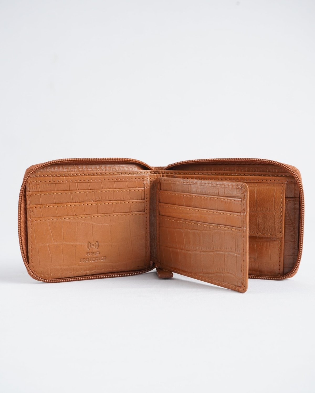 Tokyo Men’s Original Leather Wallet ( Almond Croco Brown)