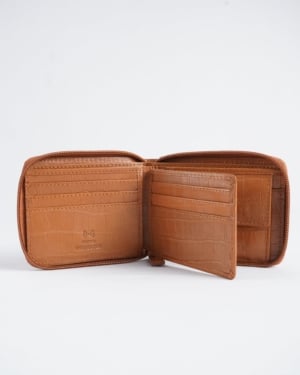 Tokyo Men’s Original Leather Wallet ( Almond Croco Brown)