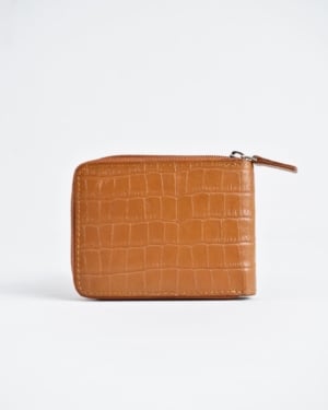 Tokyo Men’s Original Leather Wallet ( Almond Croco Brown)
