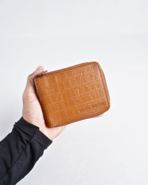 Tokyo Men’s Original Leather Wallet ( Almond Croco Brown)