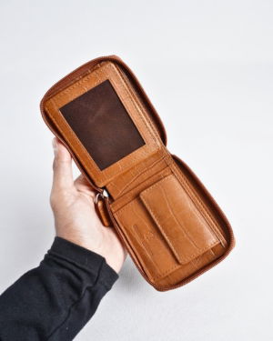 Tokyo Men’s Original Leather Wallet ( Almond Croco Brown)