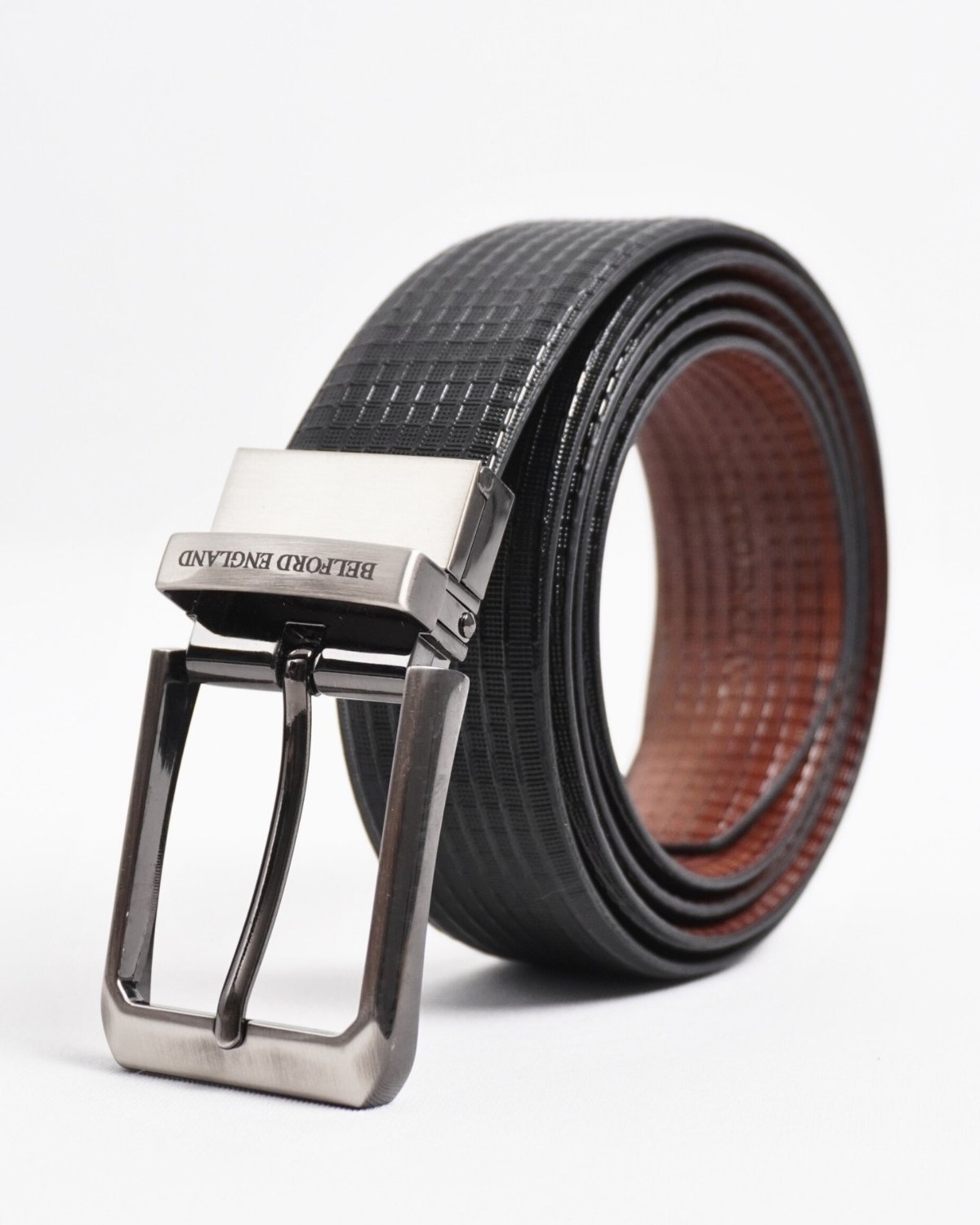 Torino Men's Original Leather Belt Reversible (Black & Brown)