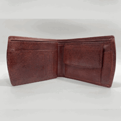 Darry - Men’s Original Leather D Shape Wallet (Brown & Cherry Blend)