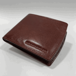 Darry - Men’s Original Leather D Shape Wallet (Brown & Cherry Blend)