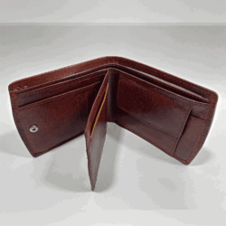 Darry - Men’s Original Leather D Shape Wallet (Brown & Cherry Blend)