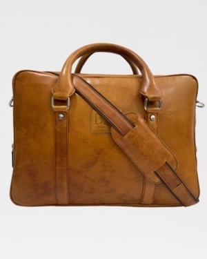 Executive Men's Original Leather Briefcase (Brown)