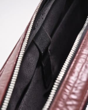 Executive Men's Original Leather Briefcase (Croco Rich Brown)
