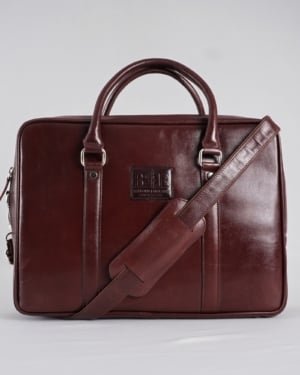 Executive Men's Original Leather Briefcase (Rich Brown)