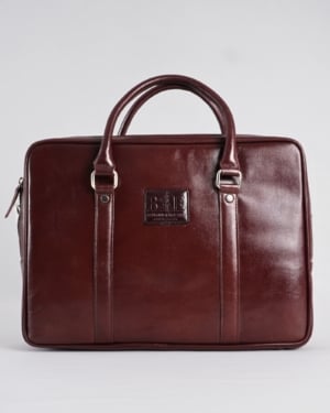 Executive Men's Original Leather Briefcase (Rich Brown)