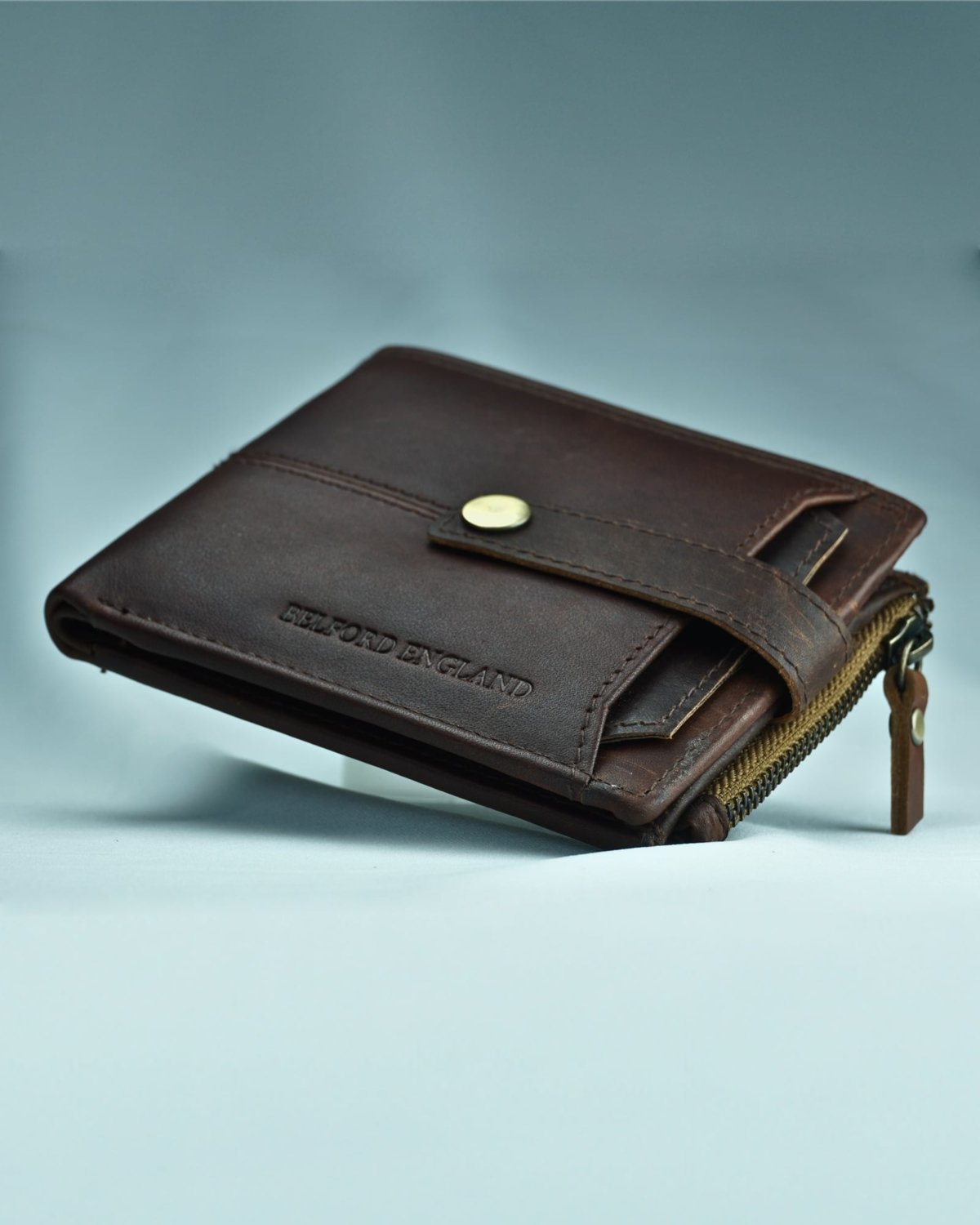 Columbus Men’s Original Leather Wallet Vintage Edition (Brown)