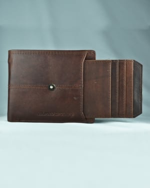 Columbus Men’s Original Leather Wallet Vintage Edition (Brown)