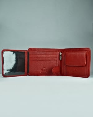 Redburry Men’s Original Leather Wallet (Red)