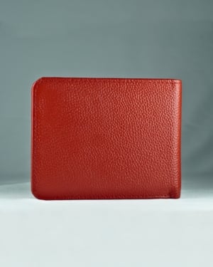 Redburry Men’s Original Leather Wallet (Red)