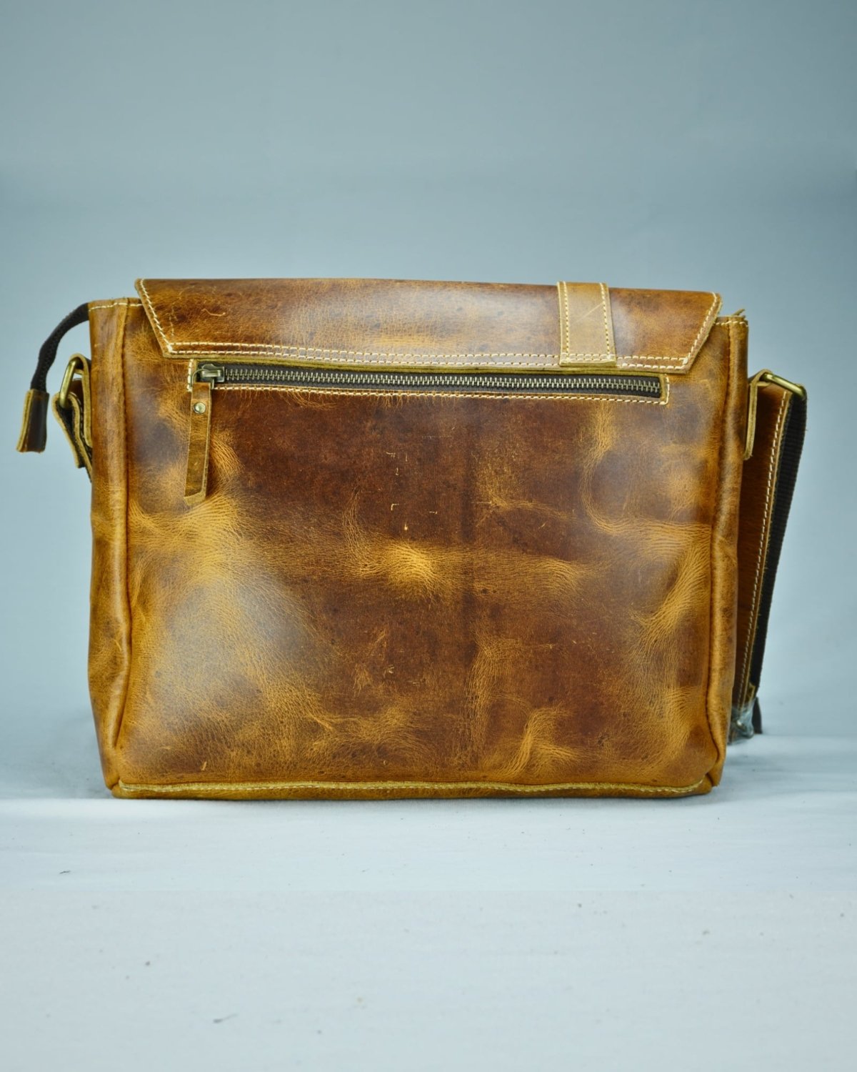 PortoBello - Stylish Men's Original Leather Laptop Crossbody Bag (Tan)