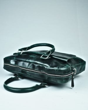 Executive Men's Original Leather Laptop Bag (Vintage Green)