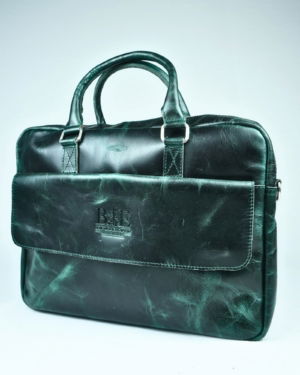 Executive Men's Original Leather Laptop Bag (Vintage Green)