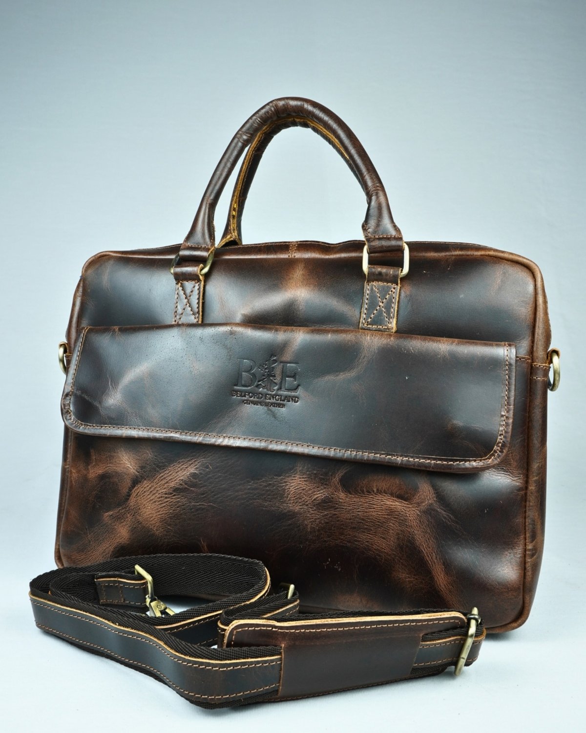 Executive Men's Original Leather Laptop Bag (Vintage Brown)