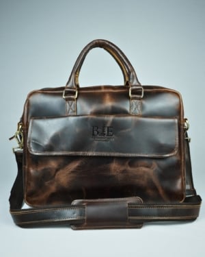 Executive Men's Original Leather Laptop Bag (Vintage Brown)