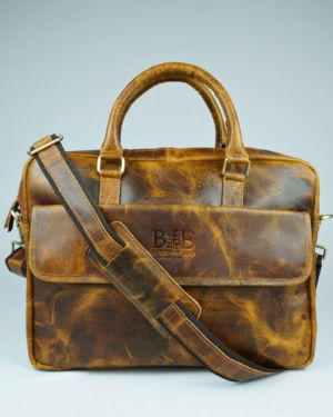 Executive Men's Original Leather Laptop Bag (Vintage Tan)
