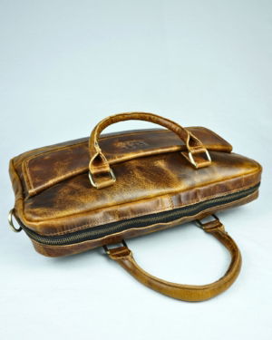 Executive Men's Original Leather Laptop Bag (Vintage Tan)