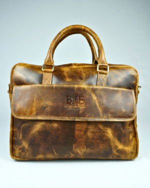 Executive Men's Original Leather Laptop Bag (Vintage Tan)