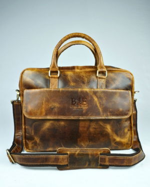 Executive Men's Original Leather Laptop Bag (Vintage Tan)