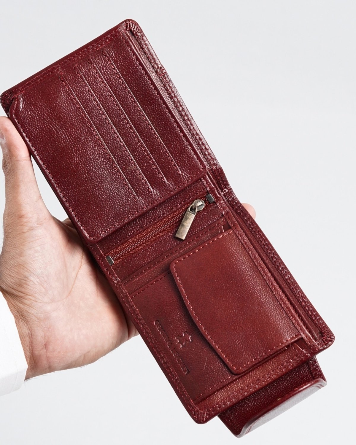 Derby - Men’s Original Leather Wallet (Brown & Cherry Blend)