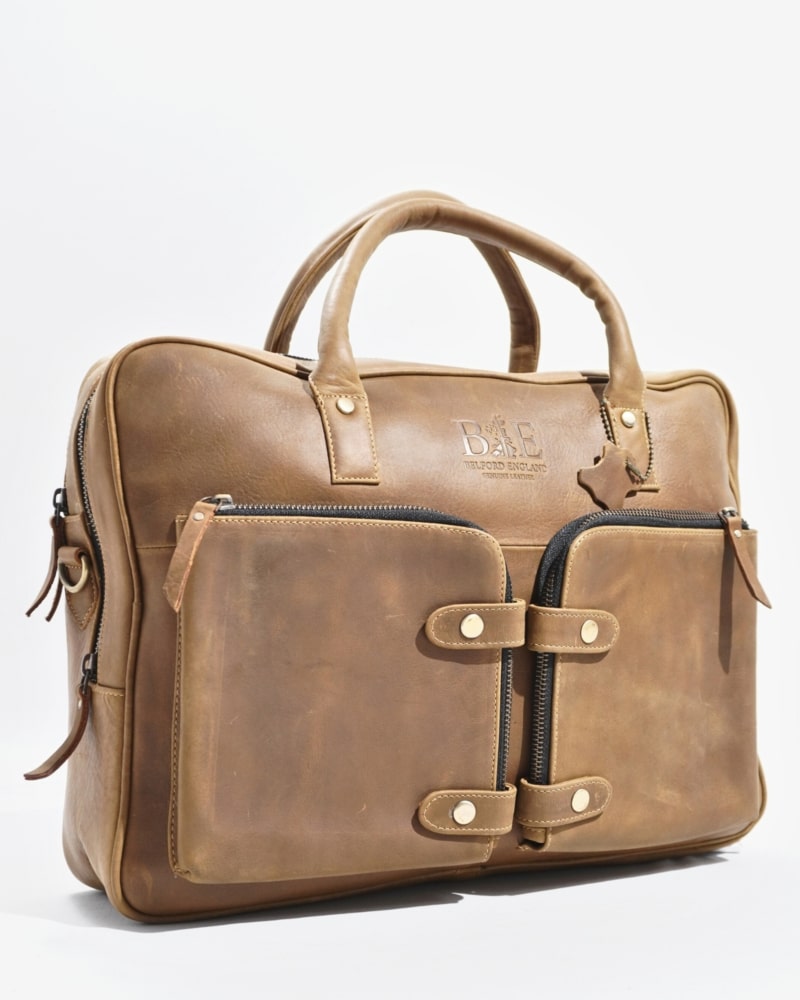 Crown Edition - Men's Executive 100% Original Leather Large Briefcase