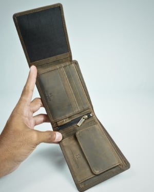 Cambridge Men’s Original Leather Wallet (Vintage Rustic Brown)