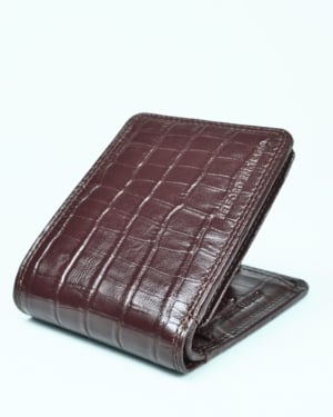 Cambridge Men’s Original Leather Wallet (Croco Cherry)