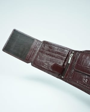 Cambridge Men’s Original Leather Wallet (Croco Cherry)