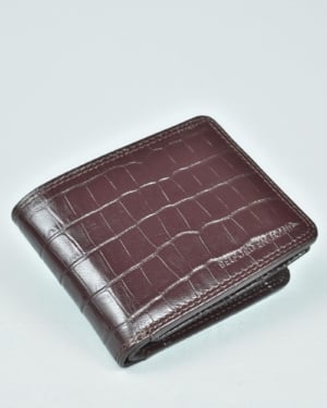 Cambridge Men’s Original Leather Wallet (Croco Cherry)