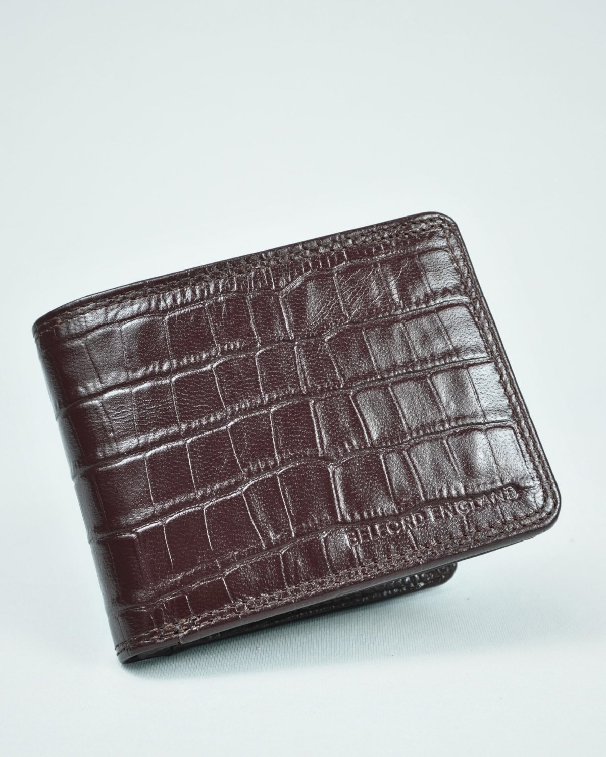 Cambridge Men’s Original Leather Wallet (Croco Cherry)