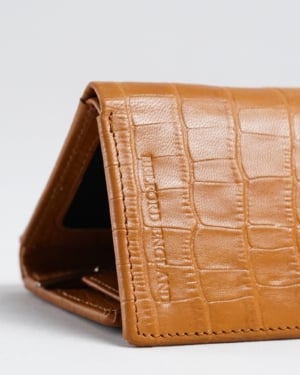 Dublin - Men’s Original Leather Trifold Wallet (Croco Rich Tan)