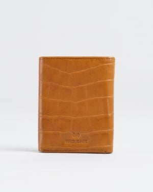 Dublin - Men’s Original Leather Trifold Wallet (Croco Rich Tan)
