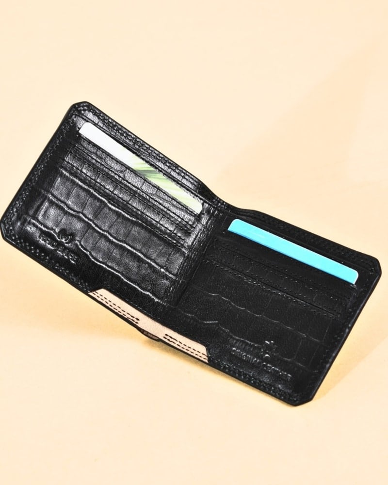 Liverpool - Sleek Men’s Original Leather Wallet (Croco Black)