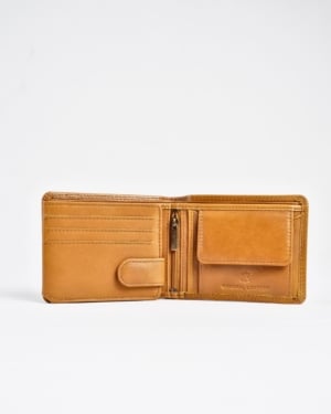 Cambridge - Men’s Original Leather Wallet - Lion (Almond Brown)