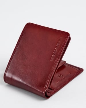 Cambridge Men’s Original Leather Wallet (Luxury Brown & Cherry Blend)