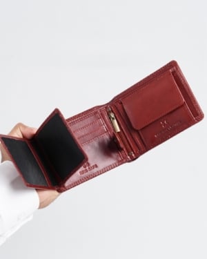 Harvard Men’s Original Leather Wallet (Brown & Cherry Blend)
