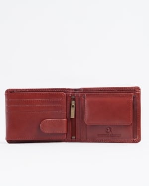 Harvard Men’s Original Leather Wallet (Brown & Cherry Blend)