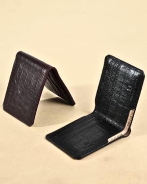 Liverpool - Sleek Men’s Original Leather Wallet (Croco Black)