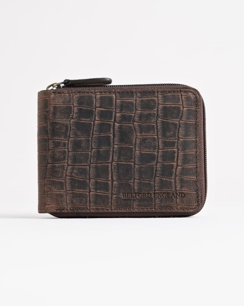 Tokyo Men’s Original Leather Wallet (Croco Rugged Brown)