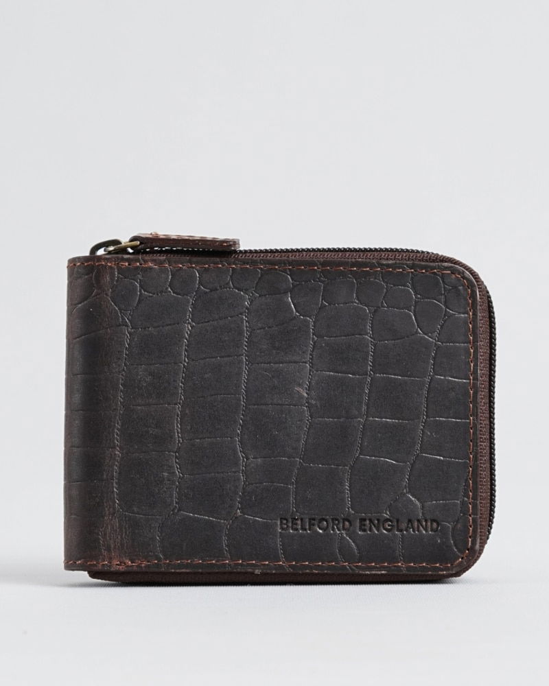 Tokyo Men’s Original Leather Wallet (Croco Vintage Brown)
