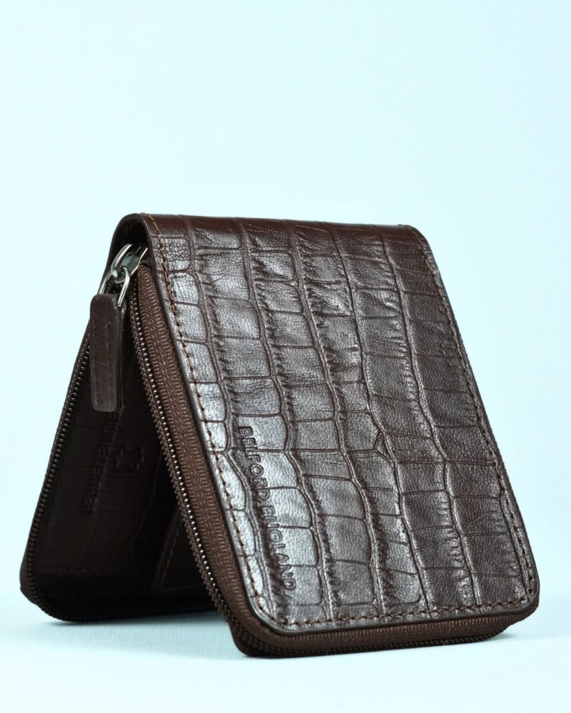 Tokyo Men’s Original Leather Wallet ( Rich Croco Brown)