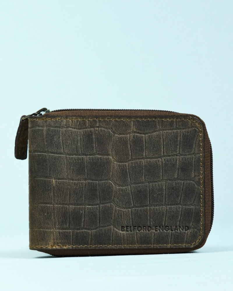 Tokyo Men’s Original Leather Wallet (Croco Rugged Brown)